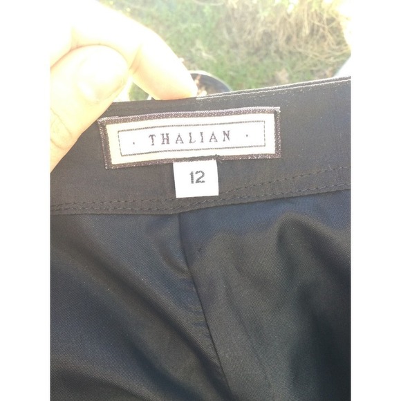 Thalian womens silk pants size 12 black straight leg made in USA formal - Picture 9 of 10